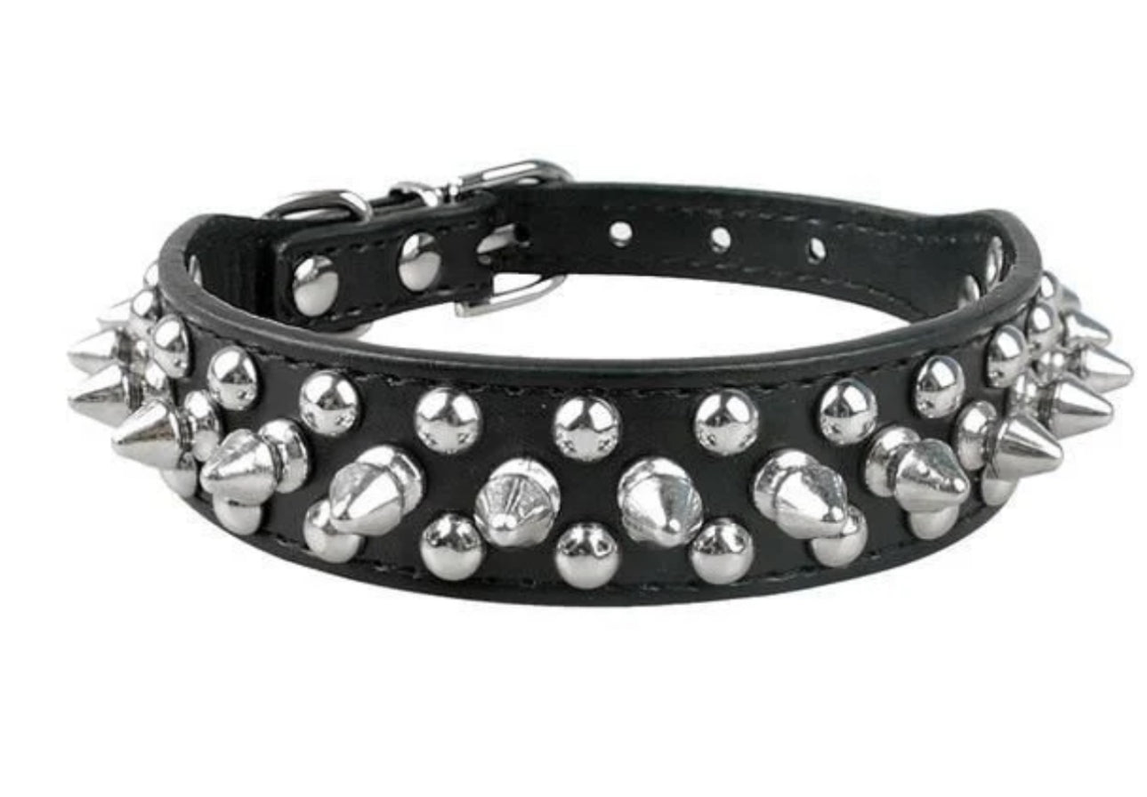 Spiked Leather Chihuahua Collar