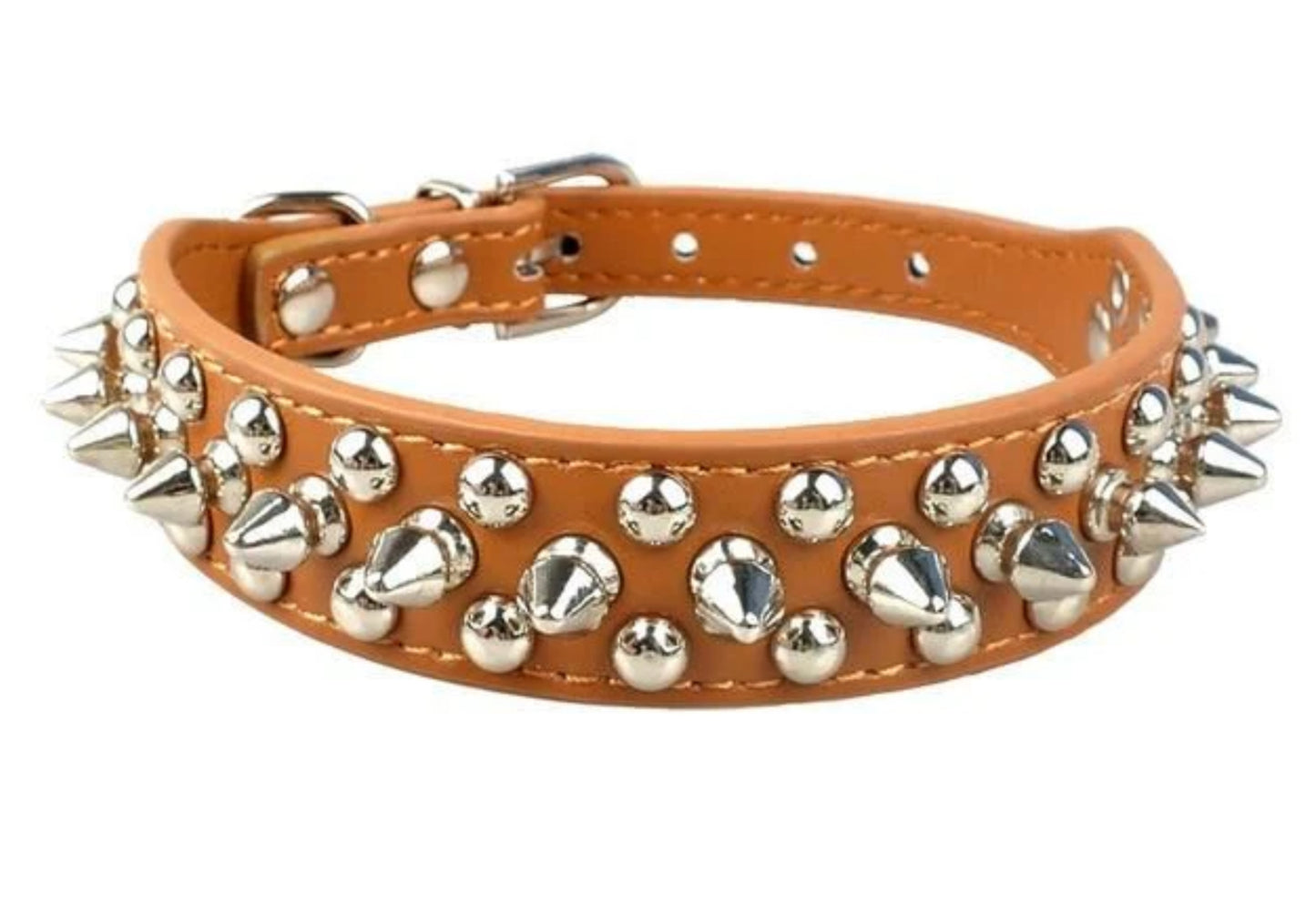 Spiked Leather Chihuahua Collar