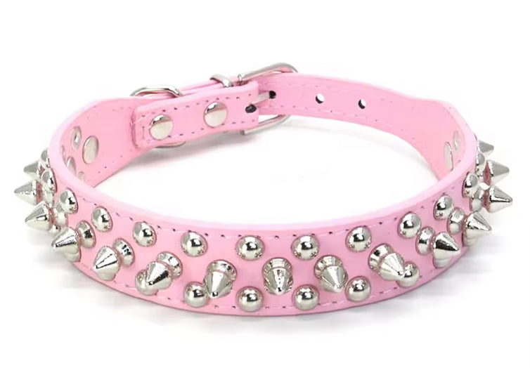 Spiked Leather Chihuahua Collar